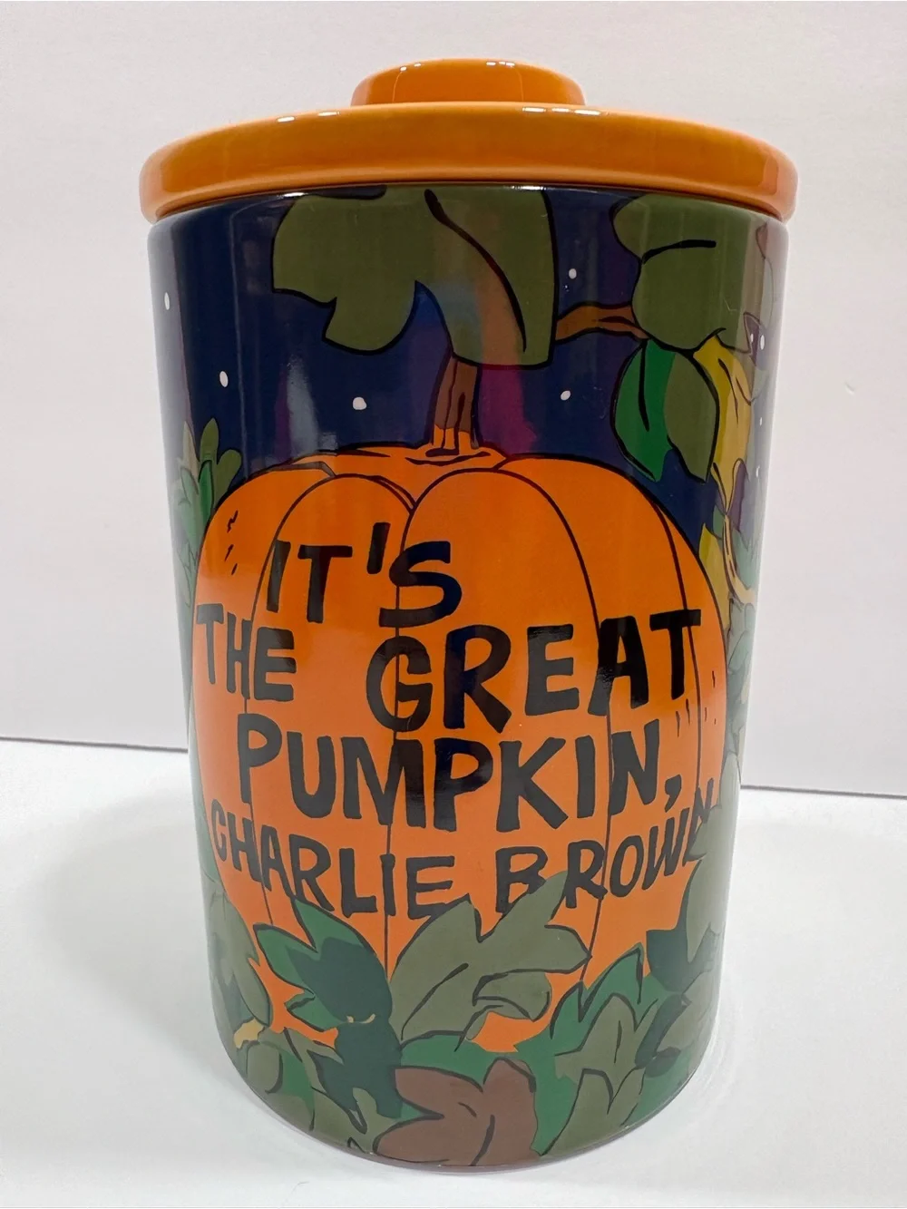 Charlie Brown Great Pumpkin Ceramic Canister - Orange